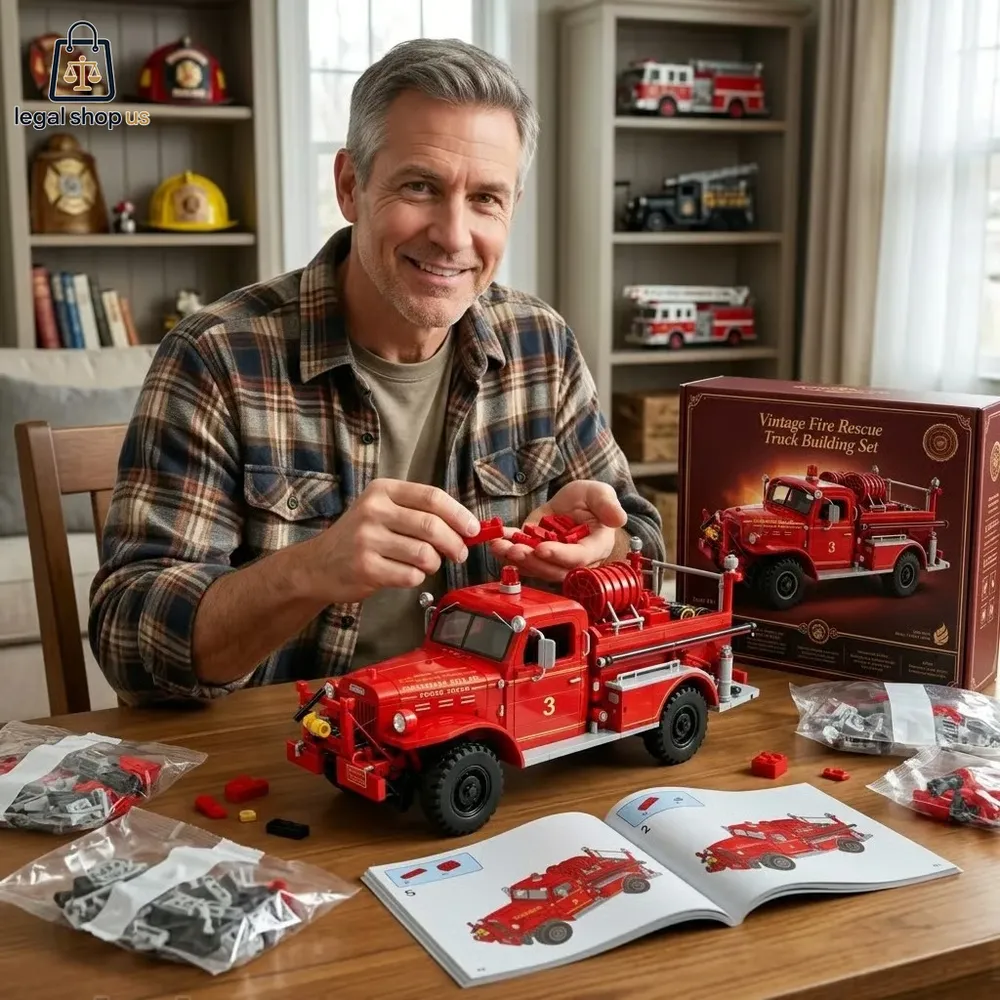 1940s Heritage Fire Engine Building Brick Set 1940s Heritage Fire Engine Building Brick Set