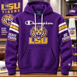LSU Tigers Geaux Tigers Tiger Head Logo Hoodie
