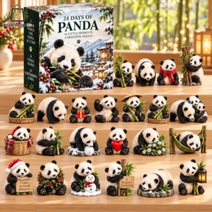 24 Days of Panda Advent Calendar 2026 24 Days of Panda advent calendar with miniature panda figurines.