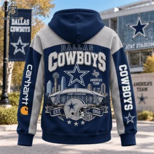 Dallas Cowboys themed hoodie with AT&T Stadium and team branding