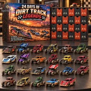 24 Days of Dirt Track Legends die-cast miniature car advent calendar set.