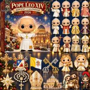 Pope Leo XIV 2026 Advent Calendar featuring collectible figurines and religious ornaments.